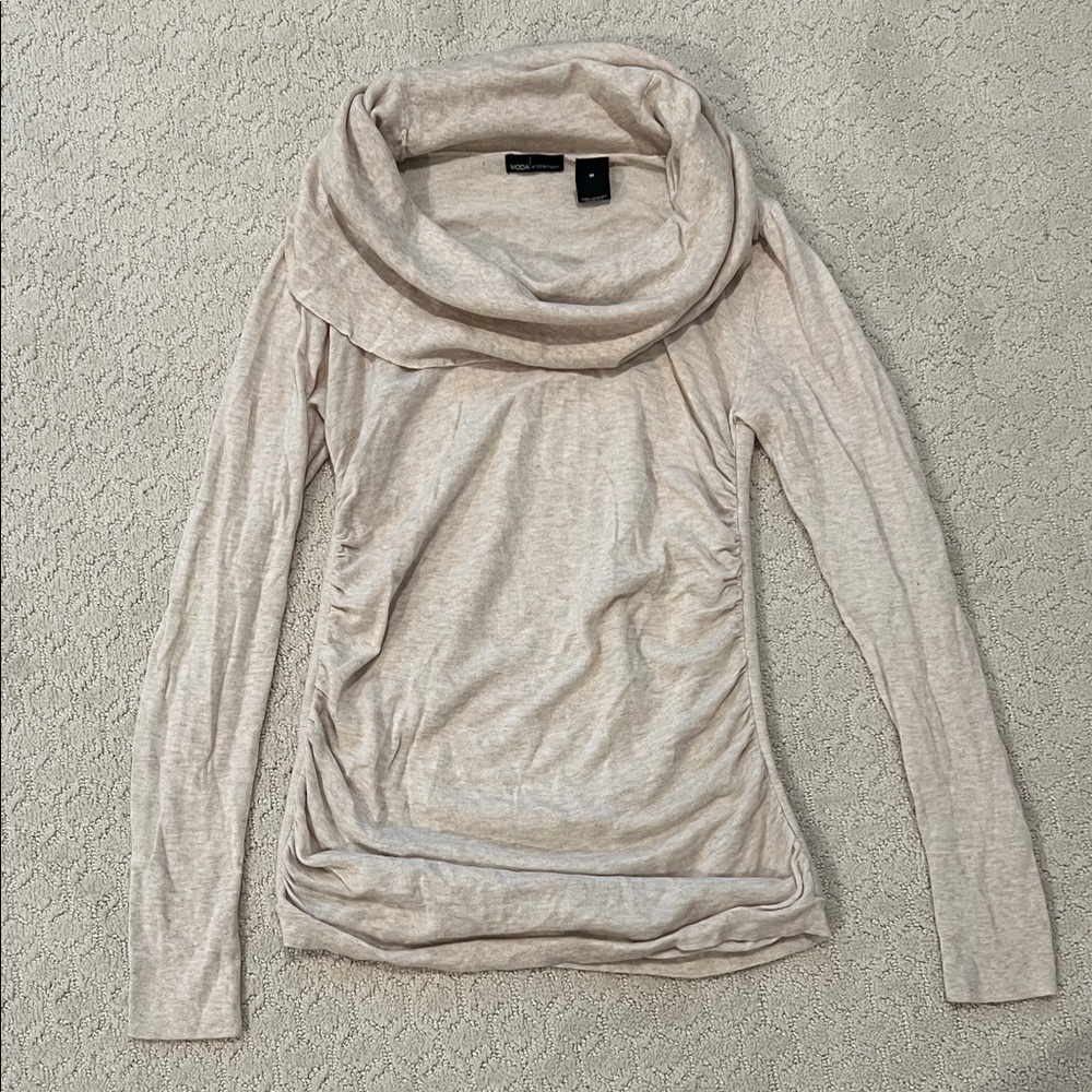 Moda International Cream Cowl Neck Sweater